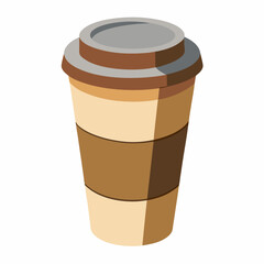 3D Paper Coffee Cup Isolated on White Background