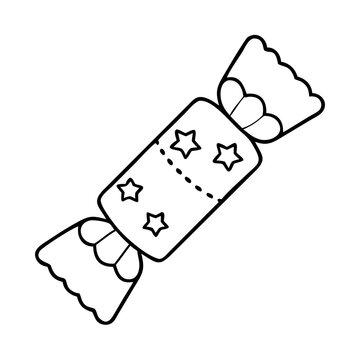 recommend clip art: christmas cracker icon, christmas illustration, holiday icon - simple black line art of achristmas cracker , symbolizing holiday celebrations and festive spirit.