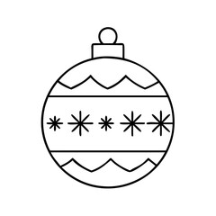 Obraz premium christmas ornament ball icon, christmas illustration, holiday icon - simple black line art of achristmas ornament ball , symbolizing holiday celebrations and festive spirit.
