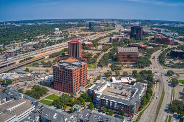 Aerial View of Richardson, Texas in the DFW Metro during Summer
