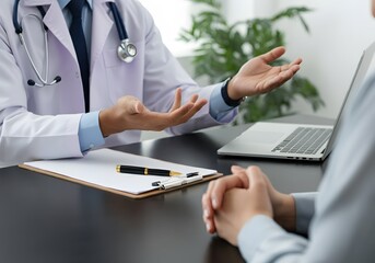 Fototapeta premium Doctor and Patient in Consultation at Modern Clinic