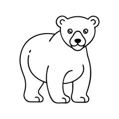 Obraz premium polar bear icon, christmas illustration, holiday icon - simple black line art of apolar bear , symbolizing holiday celebrations and festive spirit.