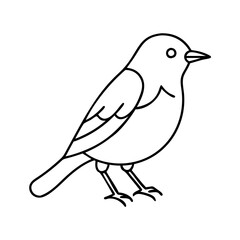 Obraz premium robin bird icon, christmas illustration, holiday icon - simple black line art of arobin bird , symbolizing holiday celebrations and festive spirit.
