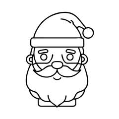 Obraz premium santa claus icon, christmas illustration, holiday icon - simple black line art of asanta claus , symbolizing holiday celebrations and festive spirit.