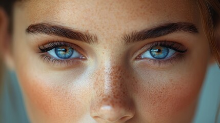 Fototapeta premium close up of eyebrow care adorable young woman shaping her eyebrow
