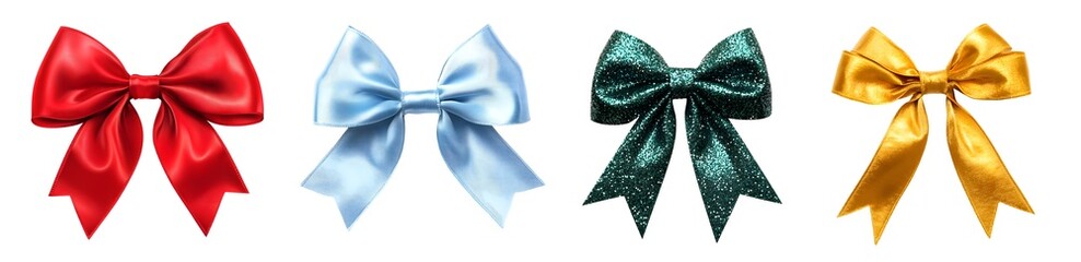 Naklejka premium Set Colorful Ribbons on White. 