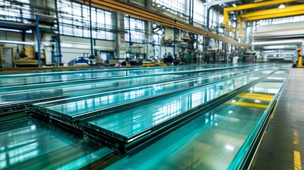 Obraz premium Glass factories manufacture glass for use in buildings and residences