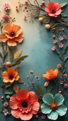 Collage of various natural textures on a beautiful abstract background