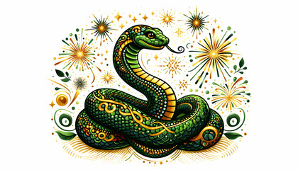 Fototapeta premium Serpent snake Celebration for the New Year