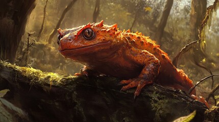 Newt Amphibian in Natural Habitat