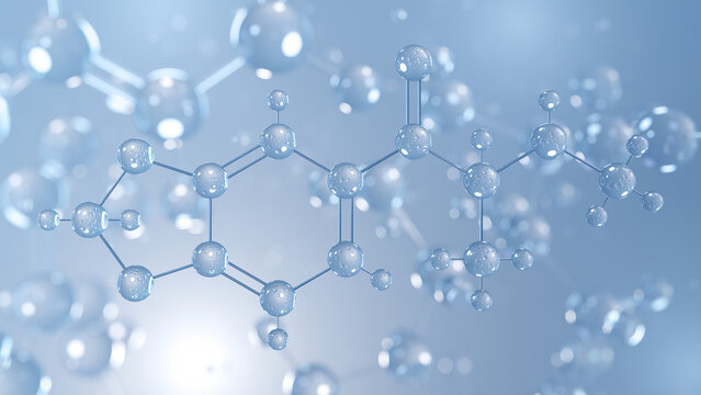methylone molecular structure 3d, cns stimulant, structural chemical formula view from a microscope
