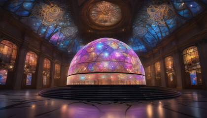 Glowing Glass Dome with AI Light Show