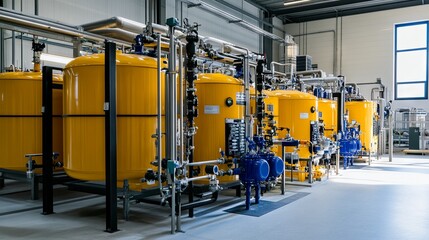 Industrial equipment for water treatment plants featuring a purification pool
