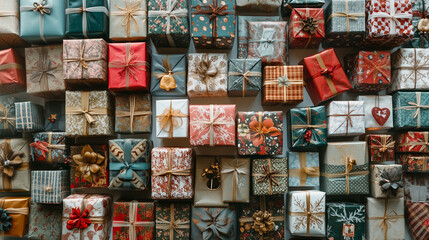 クリスマスプレゼントの背景素材