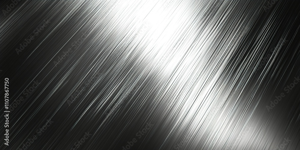 Poster shimmering metallic surface reflecting light and creating dynamic patterns in industrial design