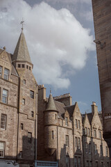 Edinburgh's beautiful streets with flowering trees in April