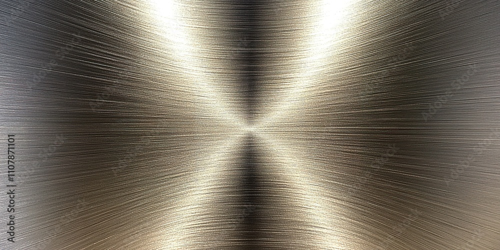 Poster metallic surface with brushed texture creating a reflective and dynamic visual effect in a modern de