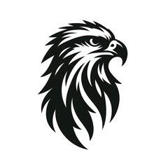 Obraz premium falcon head silhouette illustration on white background