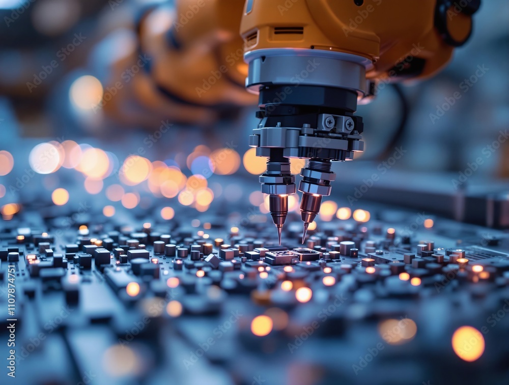 Aufkleber close-up of a cnc machine in operation