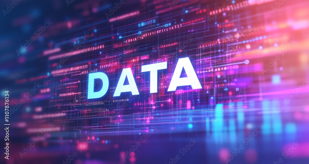 Aufkleber Visual representation of data with vibrant colors and digital patterns showcasing technology and information