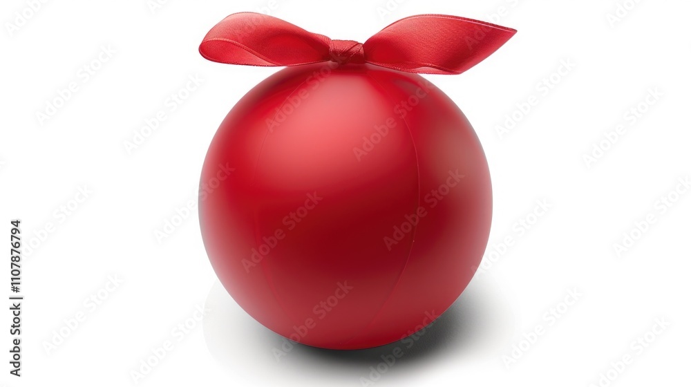 Poster a bright red easter egg with a colorful bow tied around the middle, perfect for spring and holiday t