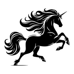 Obraz premium Unicorn Horse Silhouette Vector Illustration