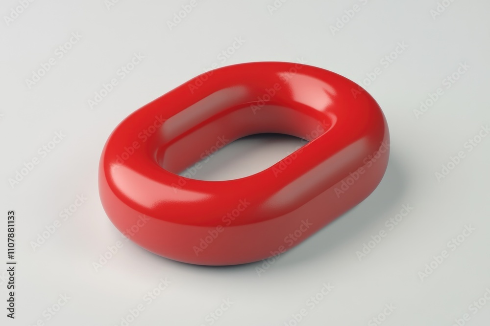 Poster A single red object sits on a clean white background