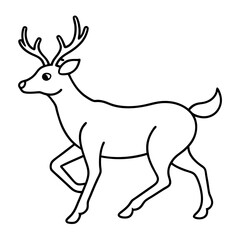 Obraz premium Deer Running vector white backgrount.