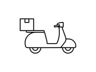 Motorcycle delivery icon, icon flat style pictogram for ui or ux mobile app, design sign logo symbol vector illustration, isolated on white editable