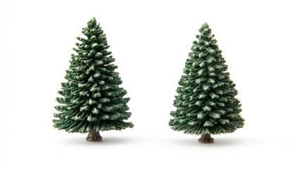 Fototapeta premium Two small Christmas trees standing together