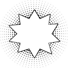 Obraz premium Balão de explosão no estilo comic com halftone