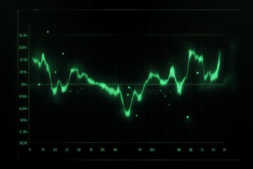 Fototapeta premium chart in green colors on a black background.
