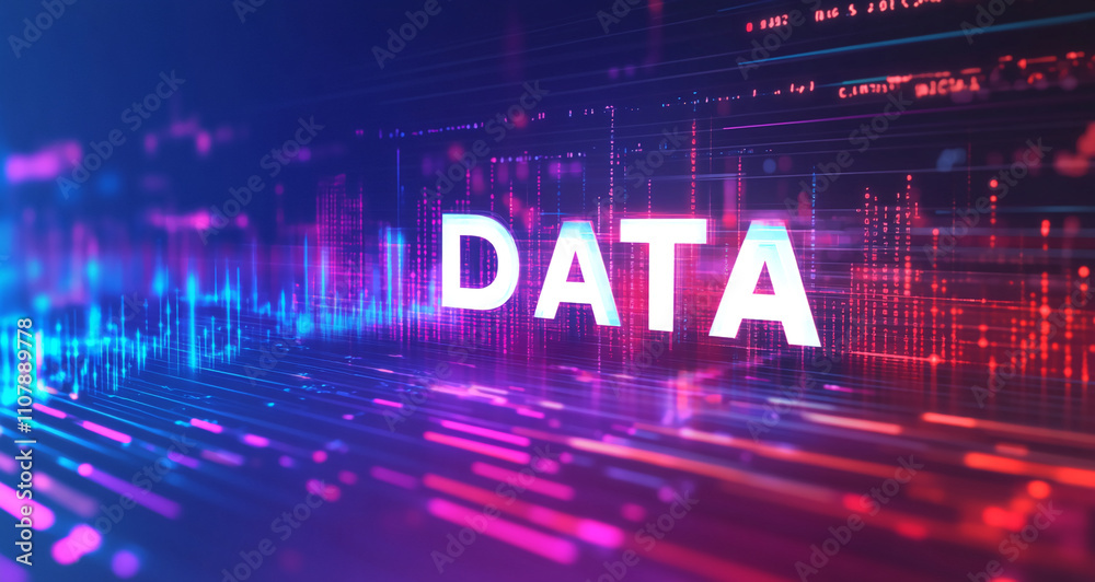 Aufkleber Visual representation of data trends with vibrant colors reflecting modern technology insights