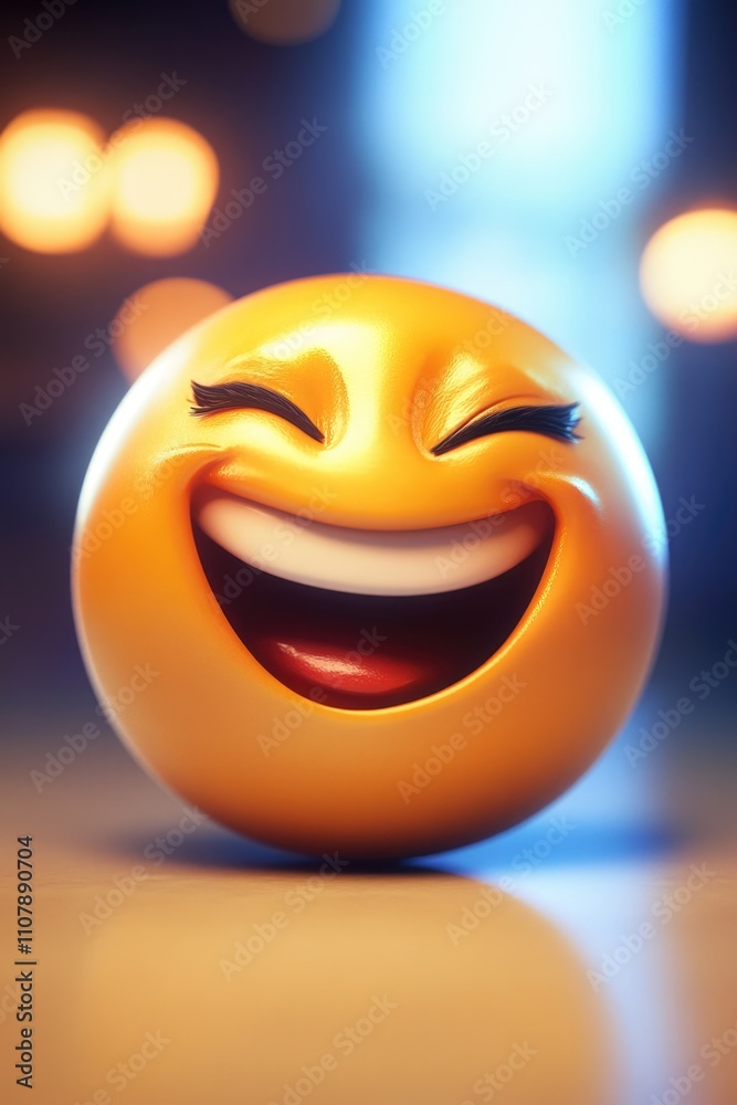 Poster a bright and cheerful yellow smiley face with a big smile, perfect for adding a touch of happiness t