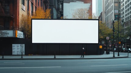 Obraz premium Huge blank billboards on the sidewalk, city, street scenes, photos, reality, commercial photography.