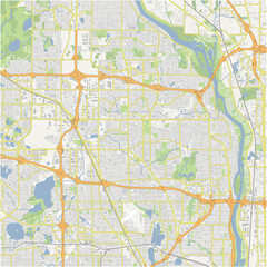 Obraz premium Map of Brooklyn Park in Minnesota in a normal road map style. Contains layered vector with roads water, parks, etc.