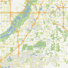 Obraz premium Map of Eagan in Minnesota in a normal road map style. Contains layered vector with roads water, parks, etc.