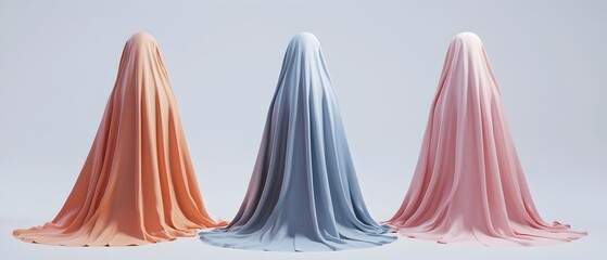 Obraz premium Three hooded blankets are shown in different colors