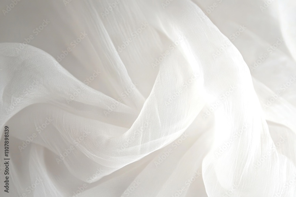 Poster a close-up view of a white fabric, ideal for use in textile design or product photography