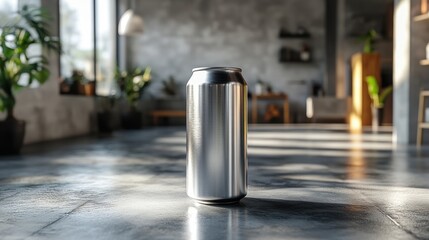 mockup of an isolated aluminum drink can on a white backgroun