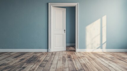Fototapeta premium Minimalist Interior with Open Door