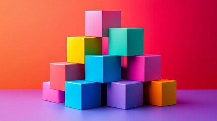 Fototapeta premium Colorful Stacked Blocks
