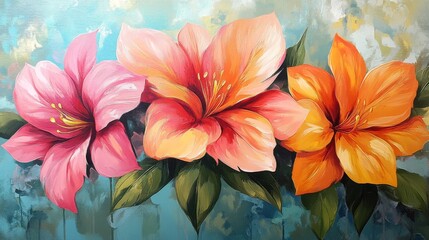 Fototapeta premium Vibrant Floral Painting