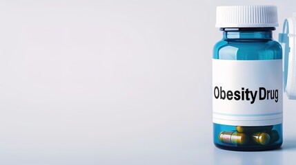 Obraz premium Close-up of partially opened prescription pill bottle labeled 