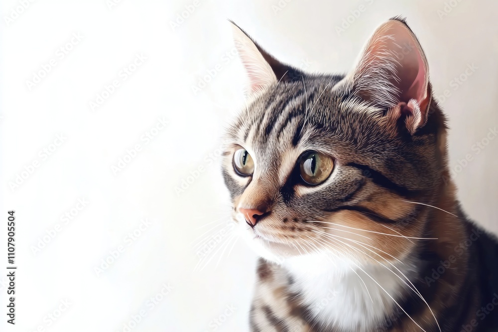 Aufkleber a close-up shot of a cat sitting on a window sill, looking outside