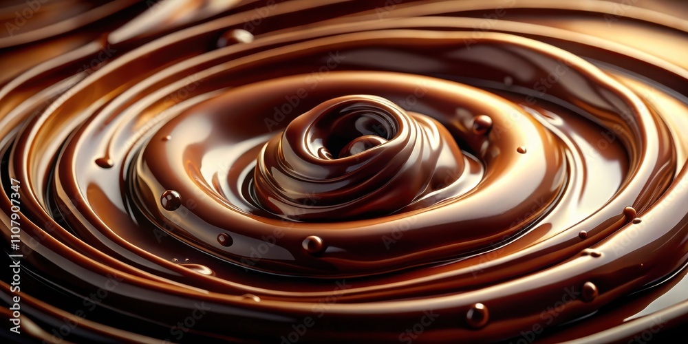 Poster A Swirling Vortex of Rich, Melted Chocolate, Creating a Captivating Display of Texture and Depth