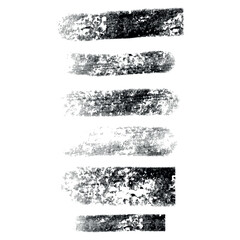 
Collection of black texture brush strokes on white background, vector illustration