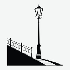 light post silhouette vector art and illustration