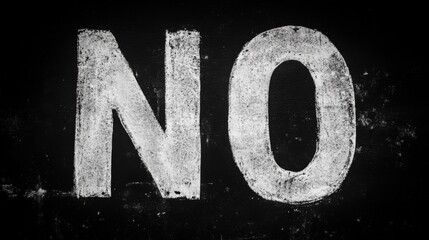 Textured "No" Typography on Black Background