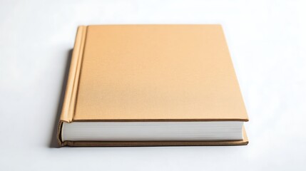 A blank book cover isolated on white background.